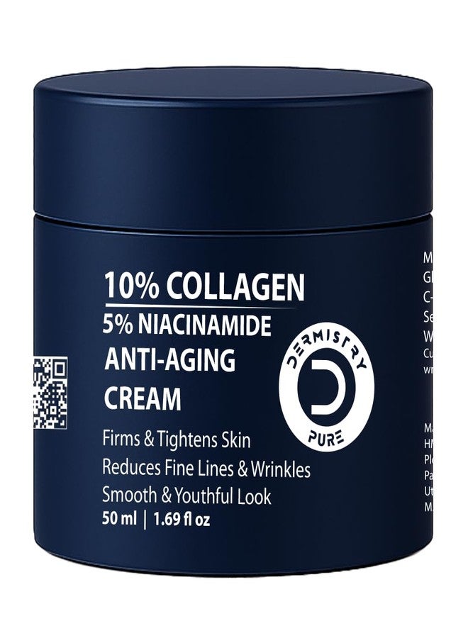 DERMISTRY 10% Collagen 5% Niacinamide Anti Ageing Skin Tightening Firming Day Night Hydrating Moisturizing Face Cream for Aging Wrinkles Fine Lines For Dry Oily All Skin Types Men Women 50ml - Image 1