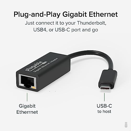 Plugable USB C to Ethernet Adapter, Fast and Reliable Thunderbolt or USB C to Gigabit Ethernet Adapter, Compatible with Windows, Mac, iPhone 15, ChromeOS, Dell XPS, Switch - Image 2