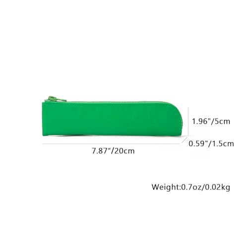 YONBEN Oxford Pencil Case Small Pencil Pouch Slim Pen Case Holder Zipper Bag for School OfficeGrass greenOxford Fabric - Image 3