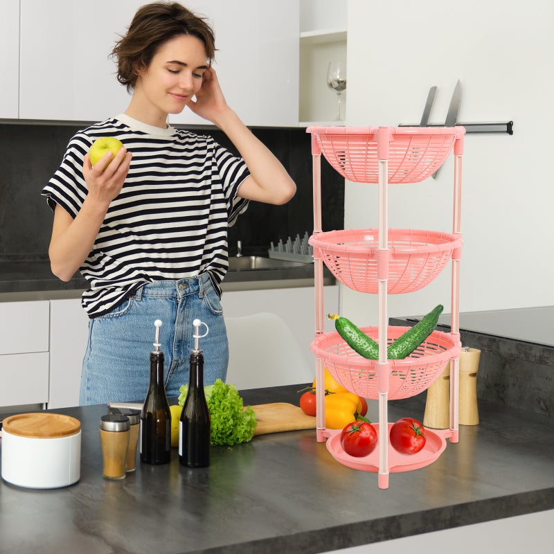1 Pc Multi-layers Kitchen Storage Rack Vegetable Basket Kitchen Storage Rack - Image 3
