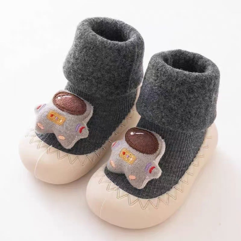 Baby Toddler Shoes Fleece-Lined And Thickeneded Shoes And Socks Baby Shoes One Year And 10 Months Old Infants Non-Slip Floor Shoes - Image 1