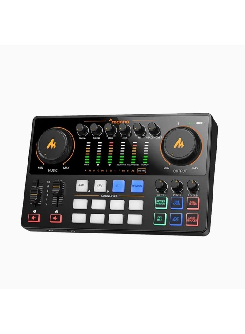 MAONO CASTER E2 GEN 2 Professional Podcast Mixer & Audio Interface for Streaming & Content Creation | Dual XLR Inputs, 60dB Preamp, 48V Phantom Power, Auto-Tune & Sound Pads | Supports Dual-Mic Recording and Mobile Live Streaming - Image 1