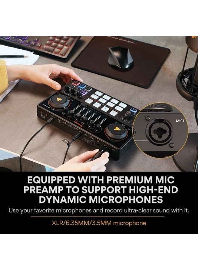 MAONO CASTER E2 GEN 2 Professional Podcast Mixer & Audio Interface for Streaming & Content Creation | Dual XLR Inputs, 60dB Preamp, 48V Phantom Power, Auto-Tune & Sound Pads | Supports Dual-Mic Recording and Mobile Live Streaming - Image 5