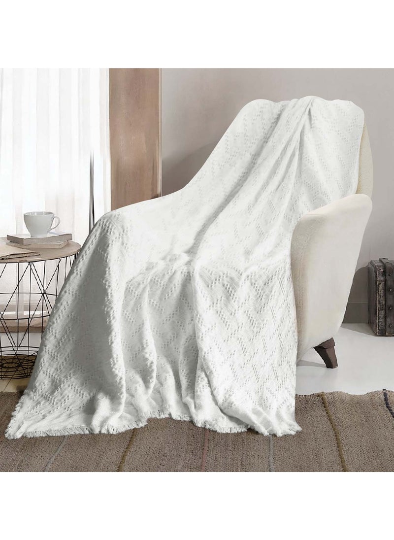 AC&L - AC&L Knitted Blanket For Bed, Couch, Sofa, Chair Throw Blanket For All Seasons - Cozy Soft Light Weighted Blanket For Picnic, Travel, Home Decor Gift - Image 1