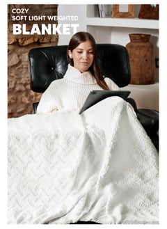AC&L AC&L Knitted Blanket For Bed, Couch, Sofa, Chair Throw Blanket For All Seasons - Cozy Soft Light Weighted Blanket For Picnic, Travel, Home Decor Gift  - Image 4