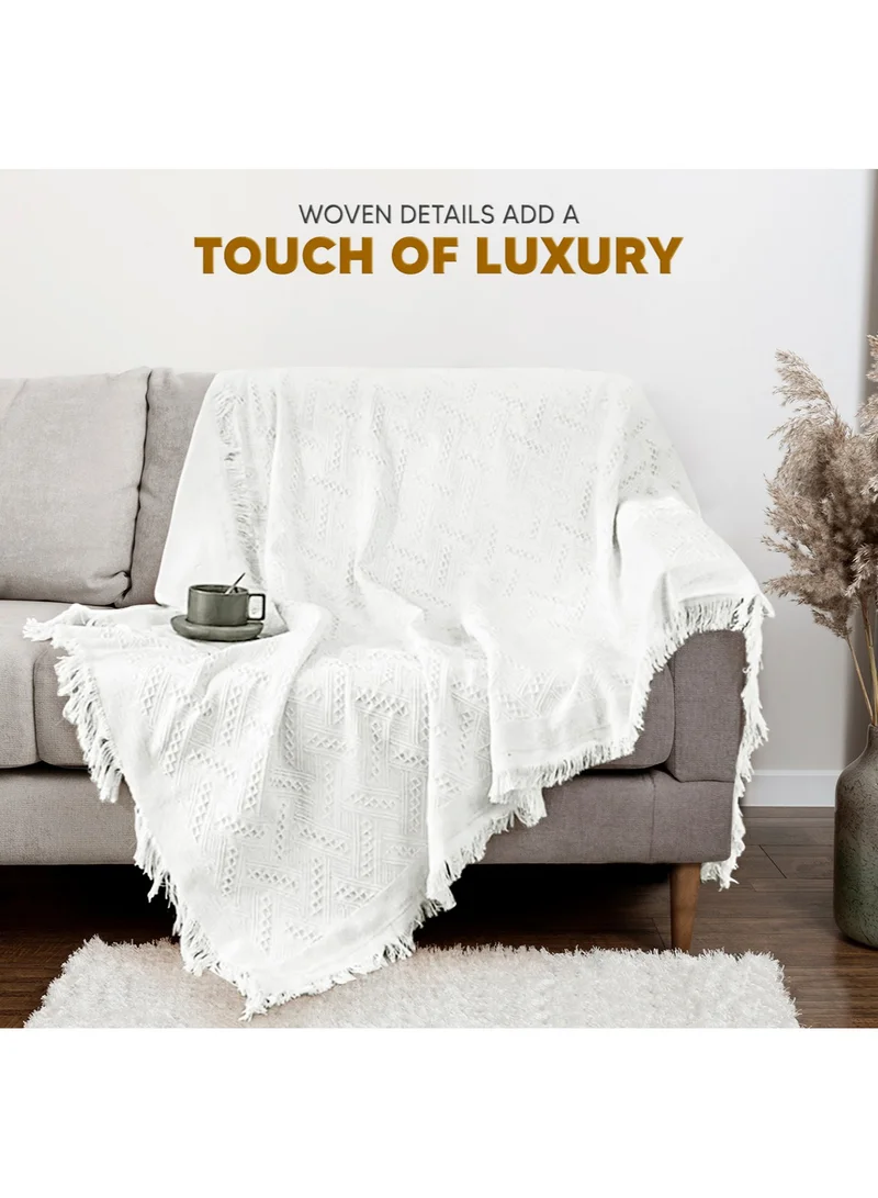 AC&L AC&L Knitted Blanket For Bed, Couch, Sofa, Chair Throw Blanket For All Seasons - Cozy Soft Light Weighted Blanket For Picnic, Travel, Home Decor Gift