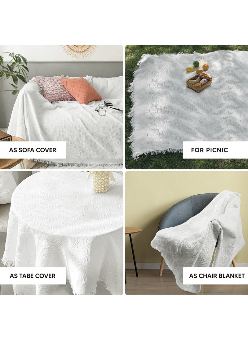 AC&L - AC&L Knitted Blanket For Bed, Couch, Sofa, Chair Throw Blanket For All Seasons - Cozy Soft Light Weighted Blanket For Picnic, Travel, Home Decor Gift - Image 1