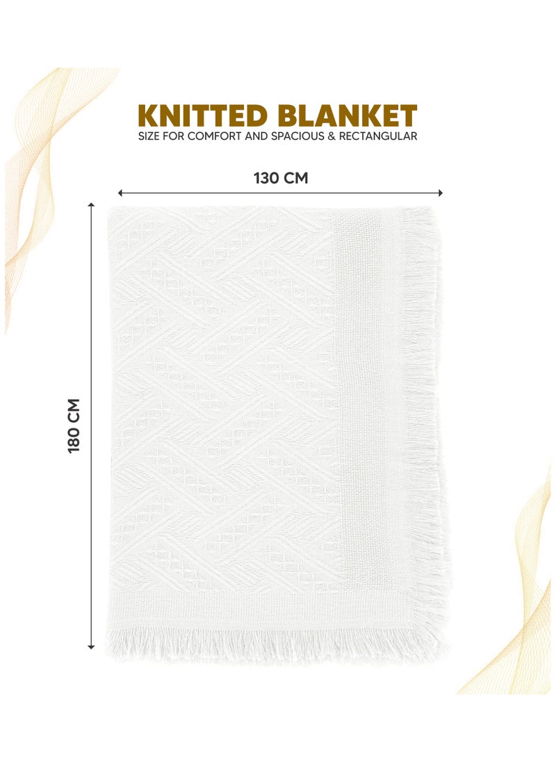 AC&L - AC&L Knitted Blanket For Bed, Couch, Sofa, Chair Throw Blanket For All Seasons - Cozy Soft Light Weighted Blanket For Picnic, Travel, Home Decor Gift - Image 1