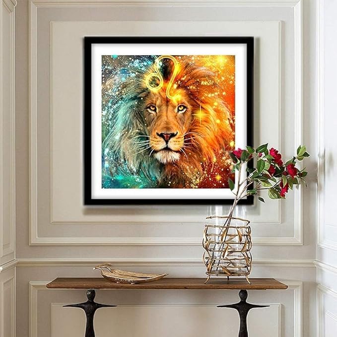 HRDR Luxury Max 5D Diamond Painting Kit - Full Drill Crystal Rhinestone Art Craft for Adults, DIY Gem Painting with Colorful Designs, Easy for Beginners, Perfect Home Wall Decor. (Lion) - Image 2
