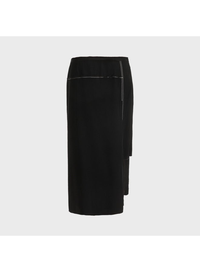 Zara fashionable Asymmetrical Cut High-end Elegant Flowy Midi Skirt - Image 3