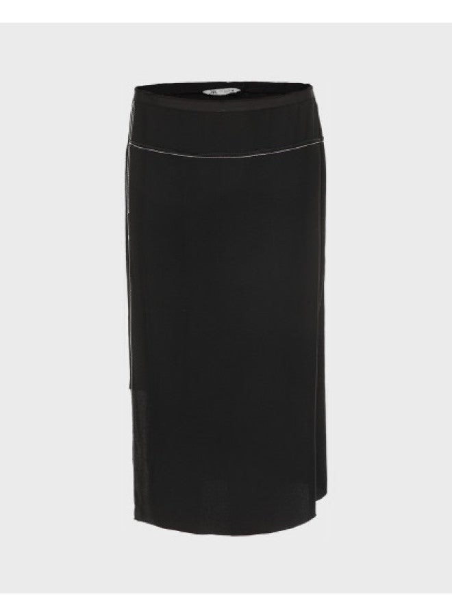 Zara fashionable Asymmetrical Cut High-end Elegant Flowy Midi Skirt - Image 1