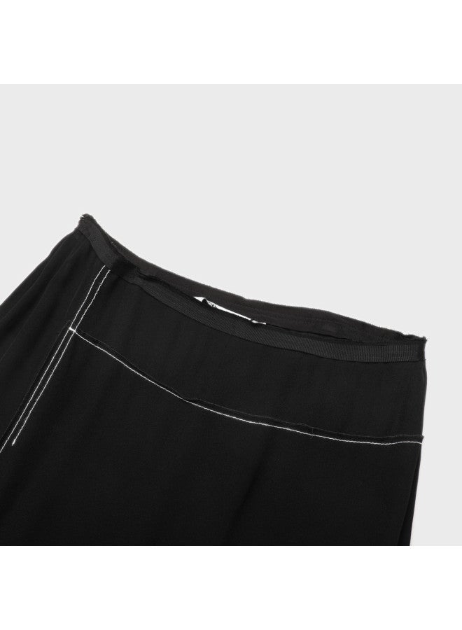 Zara fashionable Asymmetrical Cut High-end Elegant Flowy Midi Skirt - Image 4