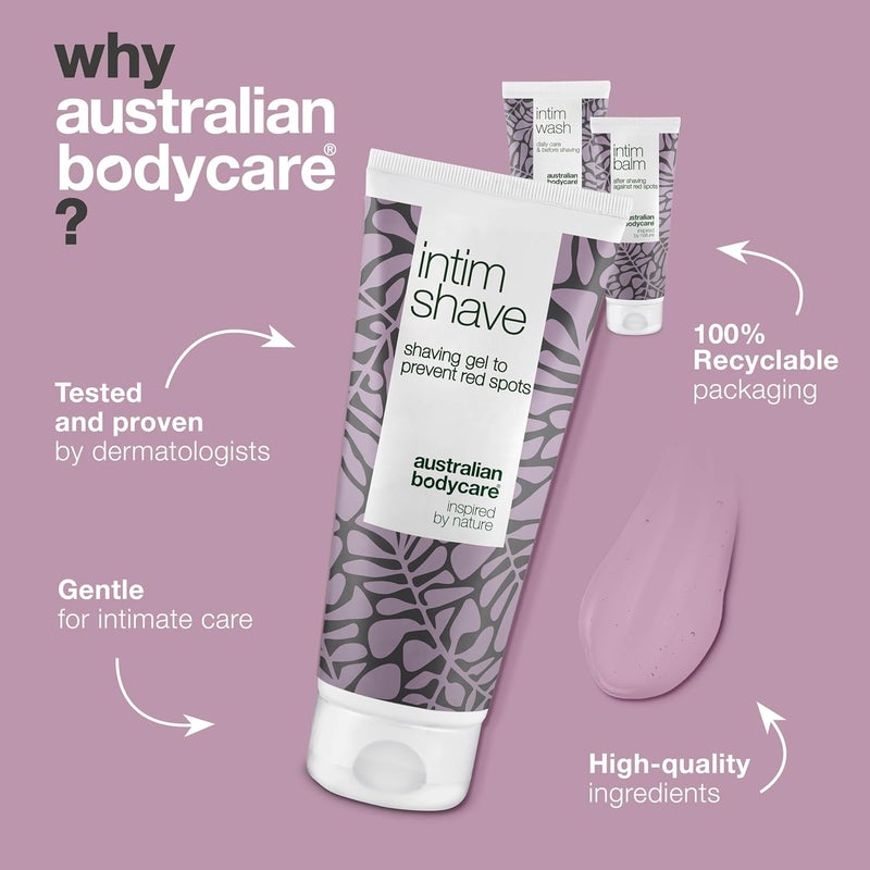 AUSTRALIAN BODYCARE مجموعة الحلاقة الحميمة 3 منتجات للتخلص من البقع الحمراء والشعر الناشئ بعد الحلاقة داخل المجموعة غسول حميم 200 مل جل حلاقة حميم 100 مل بلسم حميم بعد الحلاقة 100 مل من أستراليان بودي كير - Image 4