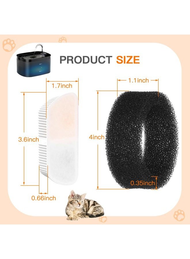Petilog Cat Water Fountain Filters for 84oz/2.5L Pet Water Dispenser Fountain (4 Filters& 4Sponges) - Image 4