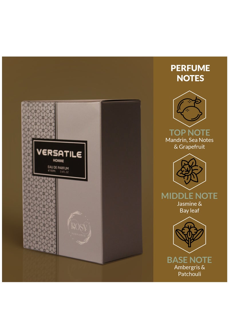 ROSY PERFUMES - VERSATILE Perfume for Men 24 Hours Long Lasting Men's Fragrances, Infused with Natural Pheromones Fragrance For Men, Gift for Valentines Day, Eau De Parfum (100ML) - Image 1