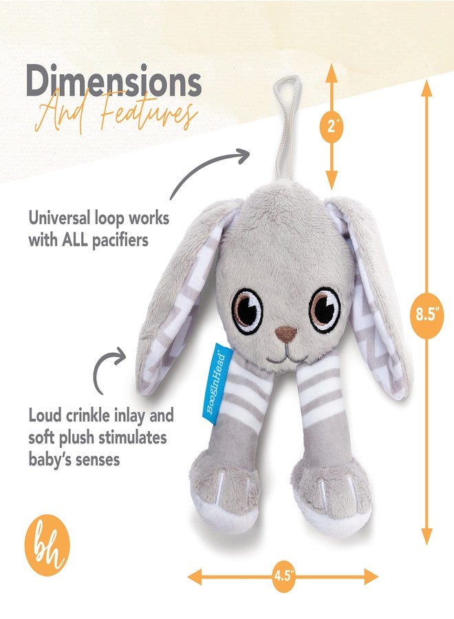 BooginHead by Infantino Pacifier Holder Stuffed Animal and Baby Pacifier Clip, Green Sloth - Image 3