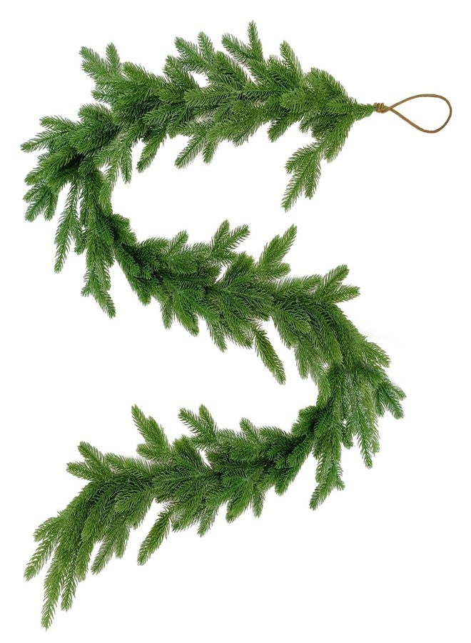 FSSODWT Norfolk Pine Garland, Artificial Real Touch Winter Pine Garland Decoration, Suitable for Fireplaces, Stairs, Windows, Tables, Indoor and Outdoor Walls Home Xmas Holiday Decor (1PC, 6FT) - Image 1