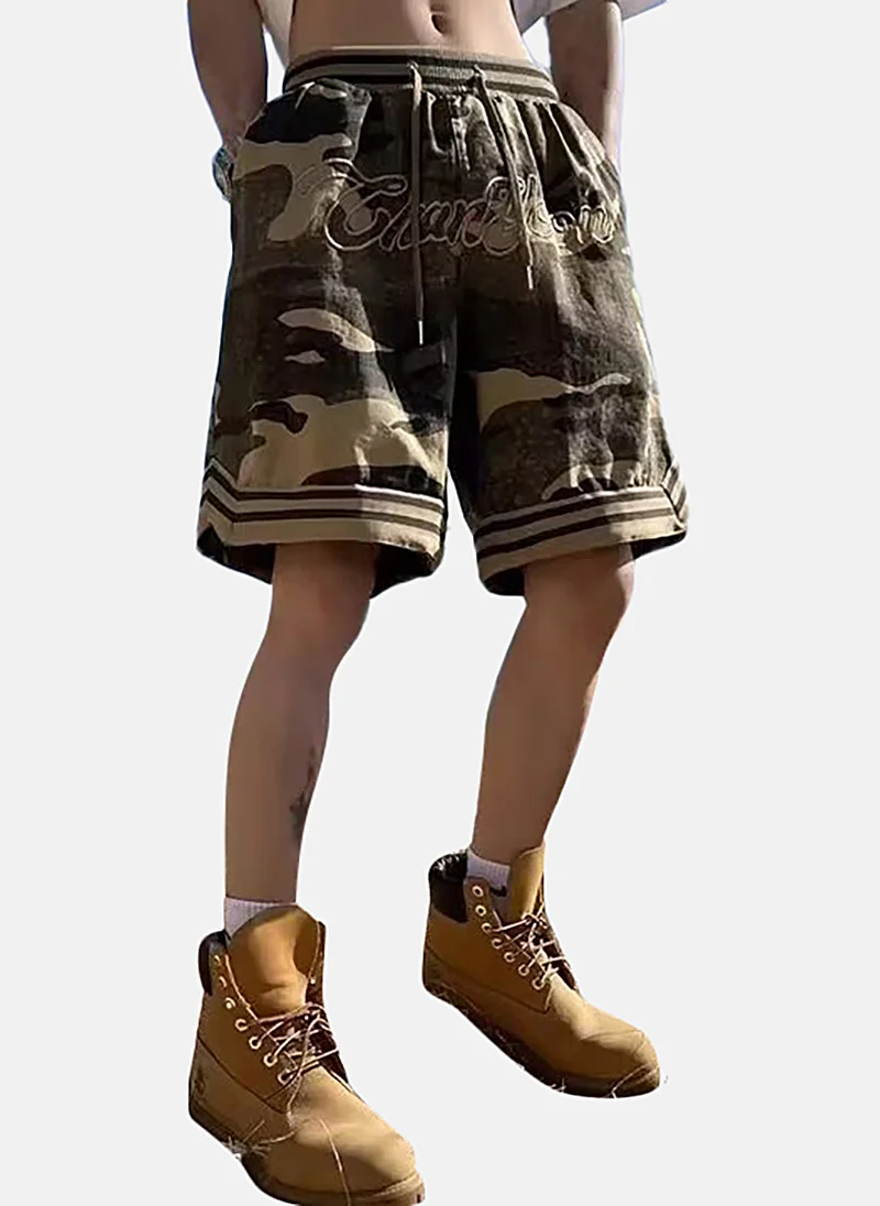 يونيكي Olive Mid Rise Camouflage Relaxed Fit Shorts