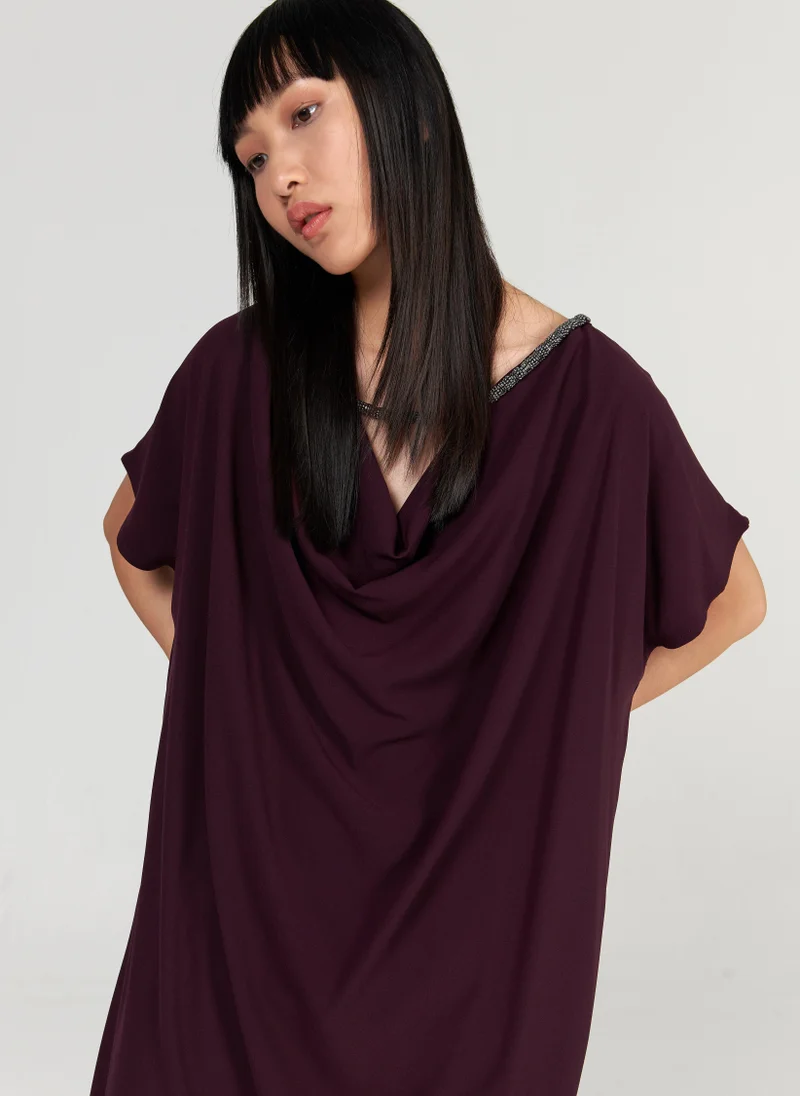 leem  Embellished Neckline Kaftan for Women | Best Price UAE