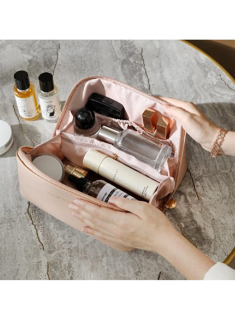 KHAJUL Cosmetic Bag for Women with Hanging Hook, Toiletry Bags, Waterproof Makeup Storage, Portable Cortex Wash Bag, Travel Organizer Case (Pink) - Image 5