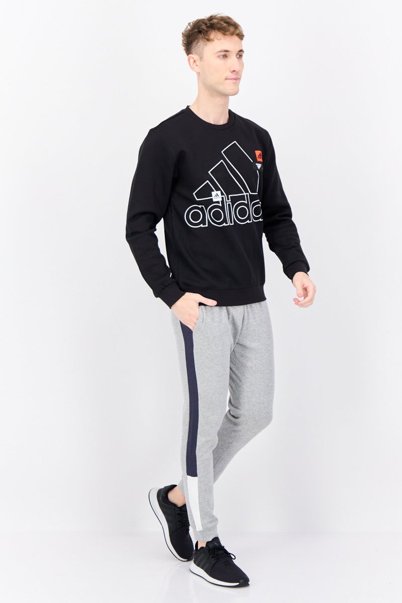 Adidas Men Sportswear Fit Long Sleeves Running Sweatshirt, Black  - Image 3