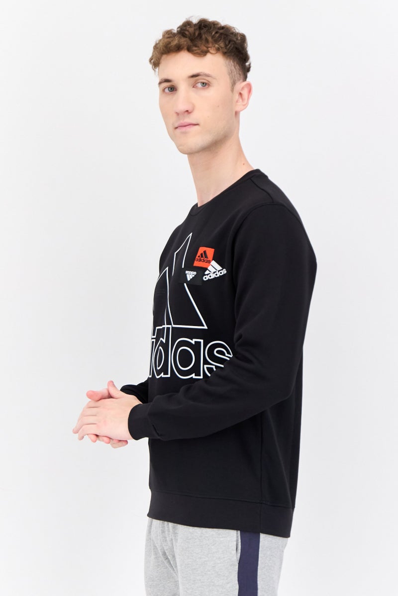 Adidas Men Sportswear Fit Long Sleeves Running Sweatshirt, Black  - Image 2