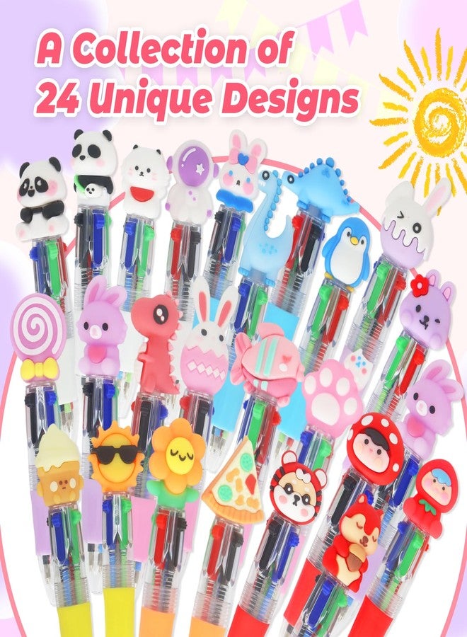 Zhirlyn Cute Pens Mini Multicolor Pen in One Fun Pens Bulk Cool Ballpoint Pens (Cute, 24) - Image 4