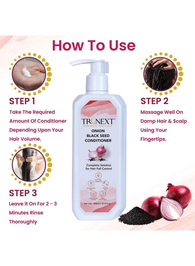 TRUNEXT Onion Conditioner Made With Onion Black Seed Deep Moisturizing And Nourishing Hair Conditioner For Women And Men 300 Ml - Image 4