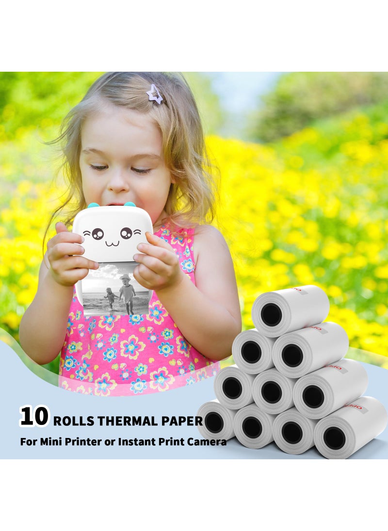 PAPRMA PAPRMA 57x30mm Thermal Paper White 10 Rolls, Non-Adhesive Thermal Paper Roll for Mini Printer Instant Camera Printer Refill  - Image 4