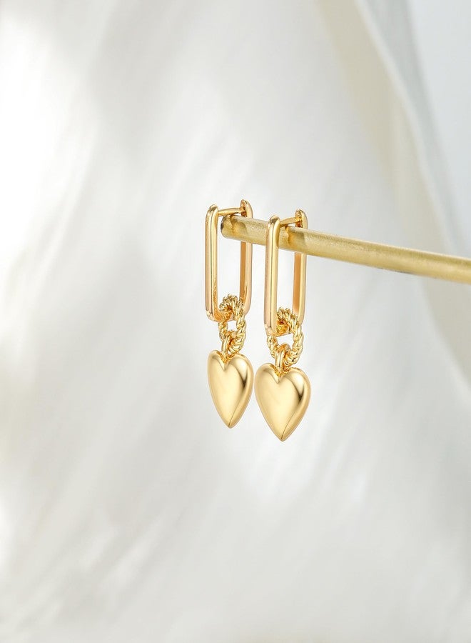 ACC PLANET Gold Heart Earrings for Women, 18K Gold Plated Small Huggie Hoop Drop Earrings Boho Cute Heart Hoop Earrings Hypoallergenic Jewelry Gifts for Women - Image 5