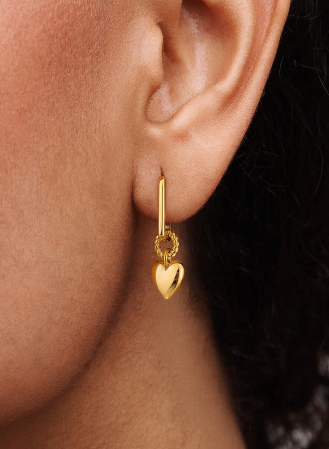 ACC PLANET Gold Heart Earrings for Women, 18K Gold Plated Small Huggie Hoop Drop Earrings Boho Cute Heart Hoop Earrings Hypoallergenic Jewelry Gifts for Women - Image 3