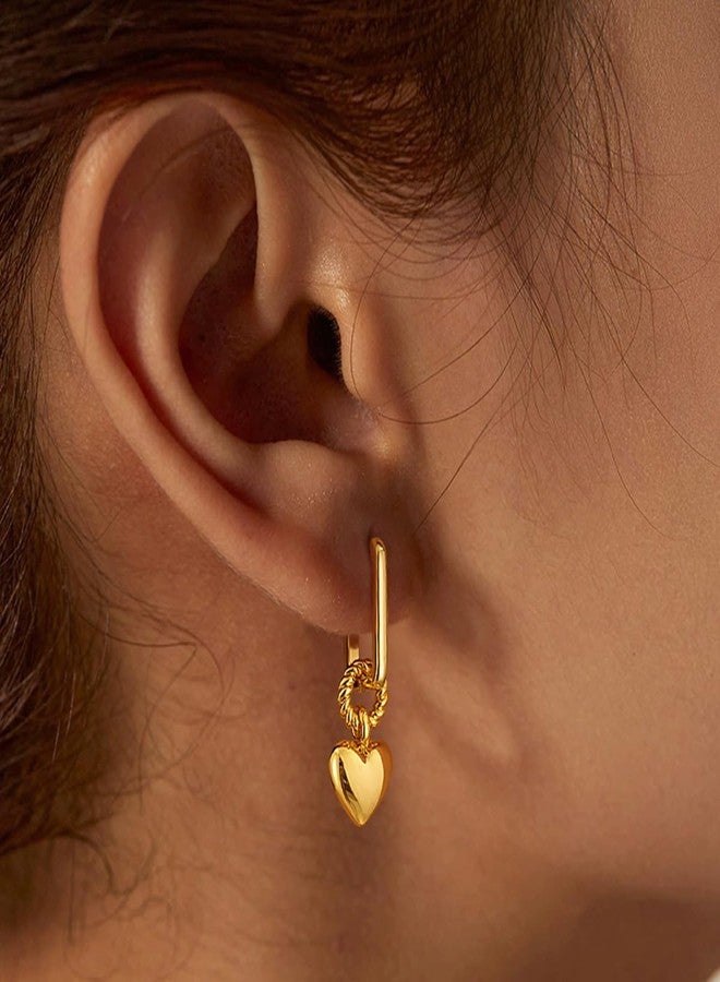 ACC PLANET Gold Heart Earrings for Women, 18K Gold Plated Small Huggie Hoop Drop Earrings Boho Cute Heart Hoop Earrings Hypoallergenic Jewelry Gifts for Women - Image 4