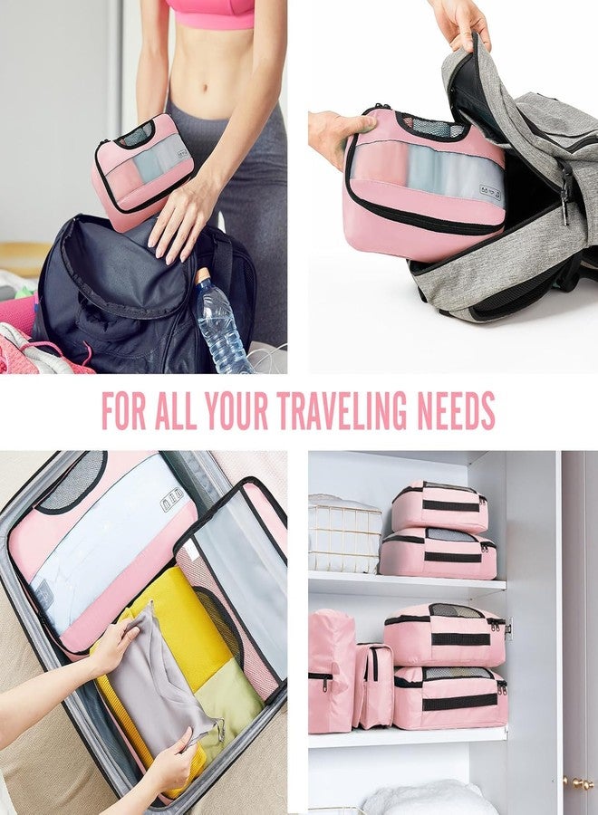 Zonoxo 8 Set Lightweight, Waterproof & Space-Saving for Luggage & Carry-On Packing Cubes Set for Suitcases, Backpacks & Carry-Ons (Pink) - Image 5