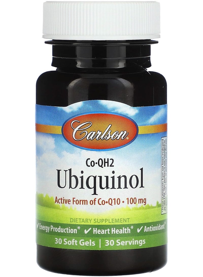 CoQH2 Ubiquinol, 100 mg, 30 Soft Gels