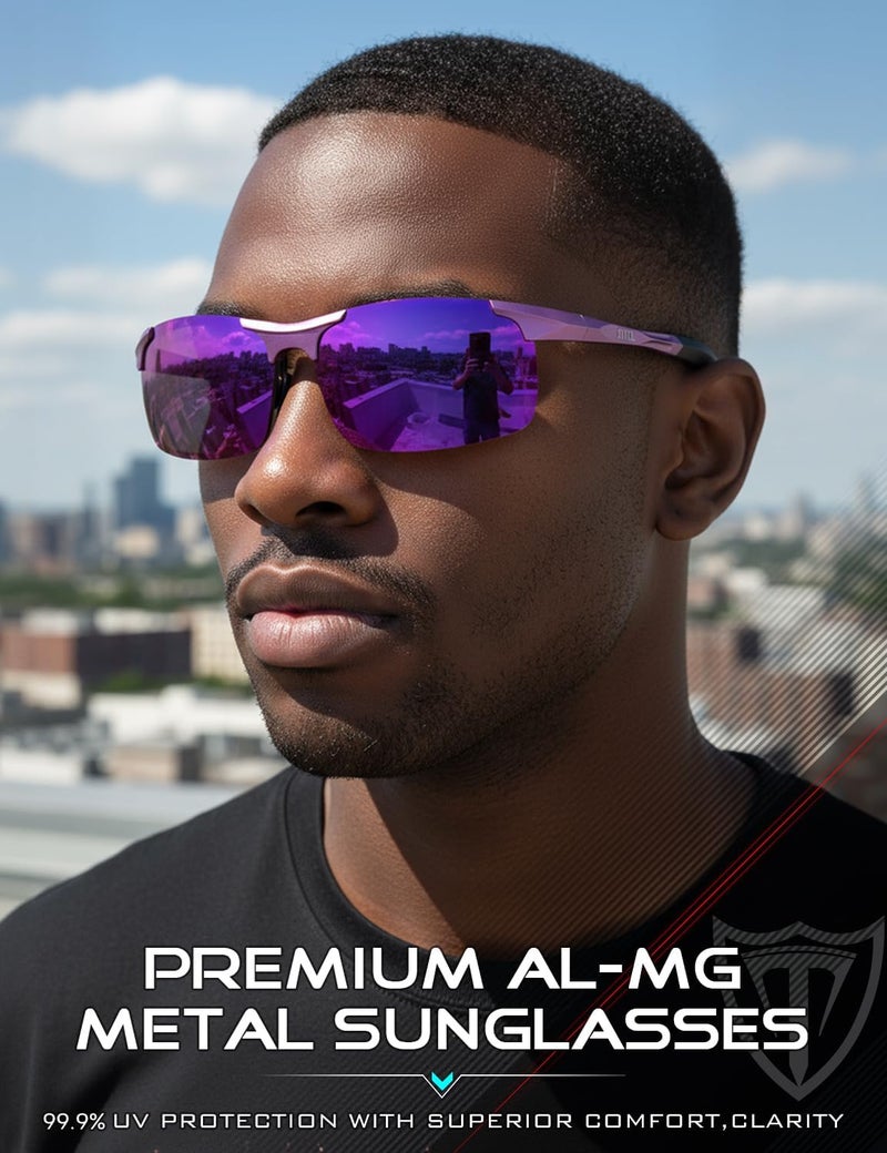 ATTCL Polarized Sunglasses Men Sports: UV Protection Anti Glare Wrap Around Lightweight Metal Driving Fishing Golf Running - Image 2