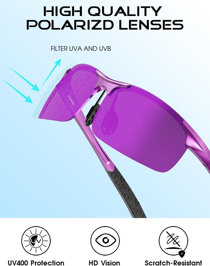 ATTCL Polarized Sunglasses Men Sports: UV Protection Anti Glare Wrap Around Lightweight Metal Driving Fishing Golf Running - Image 4