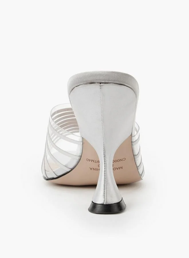 Haadana SILVER Women Flared Heel Sandals for Women | Best Price UAE