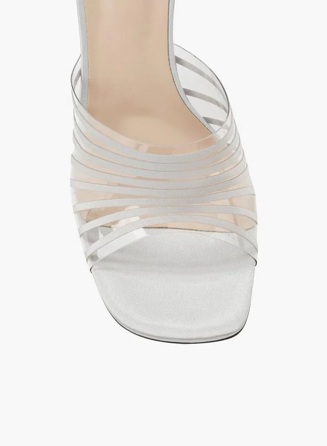 Haadana SILVER Women Flared Heel Sandals for Women | Best Price UAE