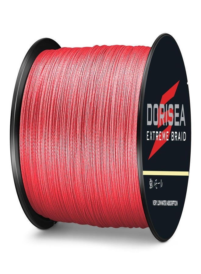 Dorisea خيط صيد دوريسيا إكستريم بريد، مضفر أحمر 100% بولي إيثيلين، بطول 109-2187 ياردة، يتحمل قوة تحمل من 6 إلى 550 رطل، خيط صيد فائق الأداء، بدون تمدد، بطول 300 متر/328 ياردة، يتحمل قوة تحمل 30 رطل/0.26 مم، لون أحمر - Image 3