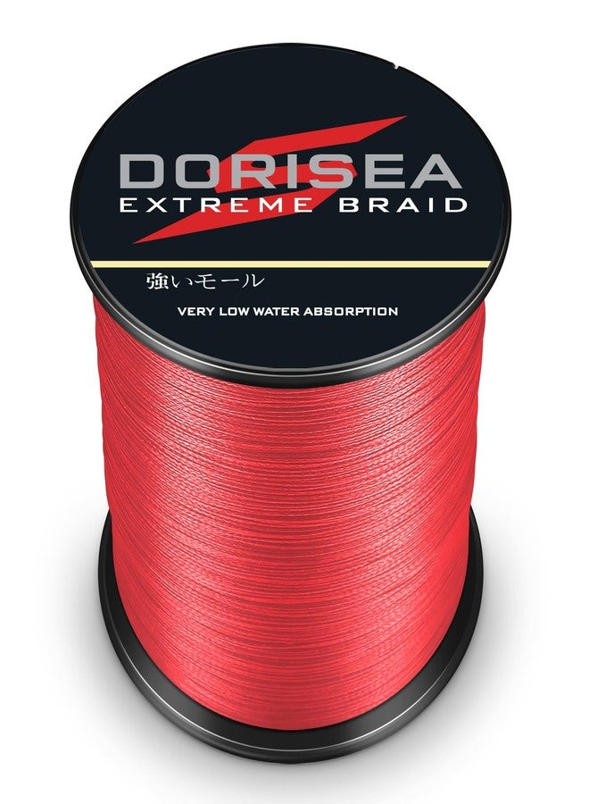 Dorisea خيط صيد دوريسيا إكستريم بريد، مضفر أحمر 100% بولي إيثيلين، بطول 109-2187 ياردة، يتحمل قوة تحمل من 6 إلى 550 رطل، خيط صيد فائق الأداء، بدون تمدد، بطول 300 متر/328 ياردة، يتحمل قوة تحمل 30 رطل/0.26 مم، لون أحمر - Image 2