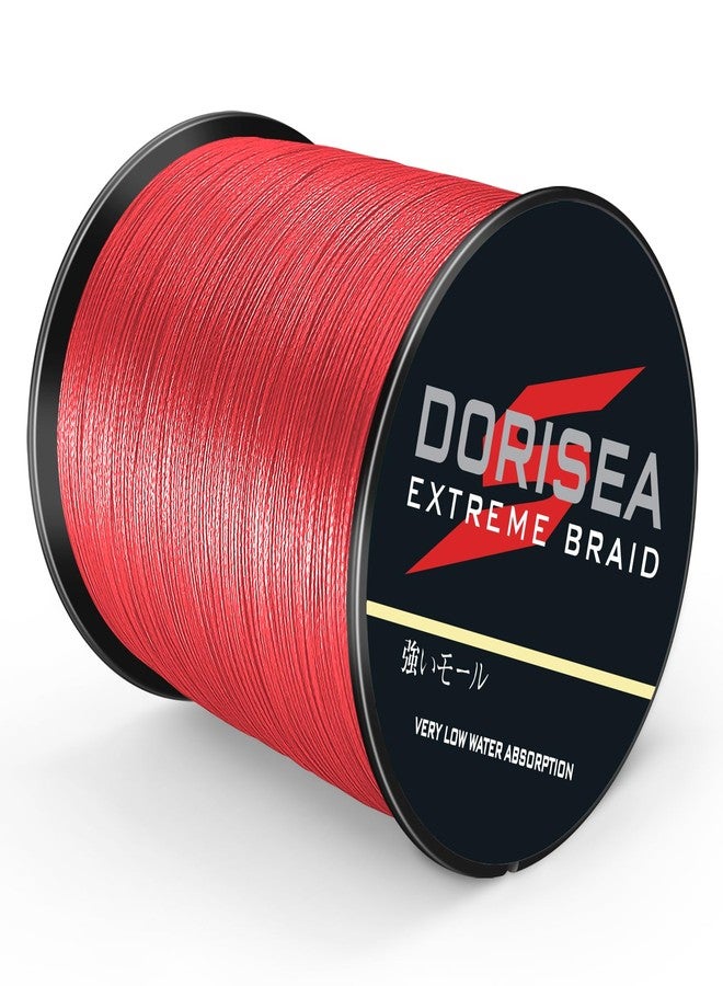 Dorisea خيط صيد دوريسيا إكستريم بريد، مضفر أحمر 100% بولي إيثيلين، بطول 109-2187 ياردة، يتحمل قوة تحمل من 6 إلى 550 رطل، خيط صيد فائق الأداء، بدون تمدد، بطول 300 متر/328 ياردة، يتحمل قوة تحمل 30 رطل/0.26 مم، لون أحمر - Image 1