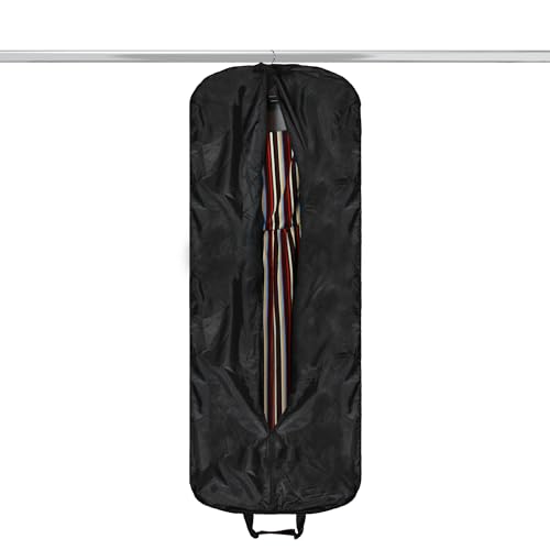 Dalix 60" Foldable Garment Bag Suits Cover Dresses w Front Pocket Black - Image 3