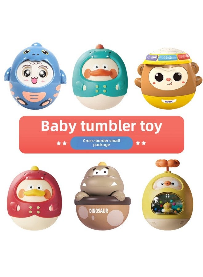Baby Toy Tumbler Nod Doll 0-1 Year Old Newborn Children Soothing Rattle Bathing Water Play Bathroom Toy-Color:Moe Monkey Tumbler Pink-color Box - Image 3