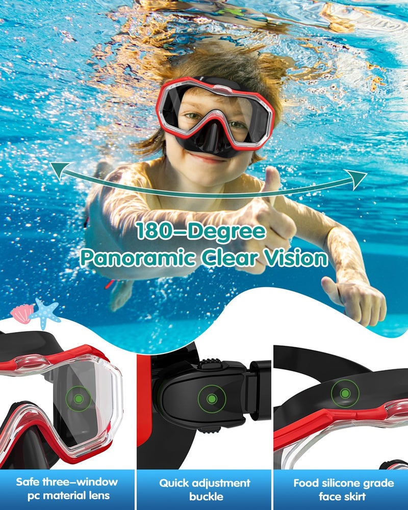 W WSTOO WSTOO Kids Swim Goggles with Nose Cover to Prevent Water Inhaling, Anti-Fog Leak-Proof Swimming Mask for Boys Girls Age 5-12 - Image 3