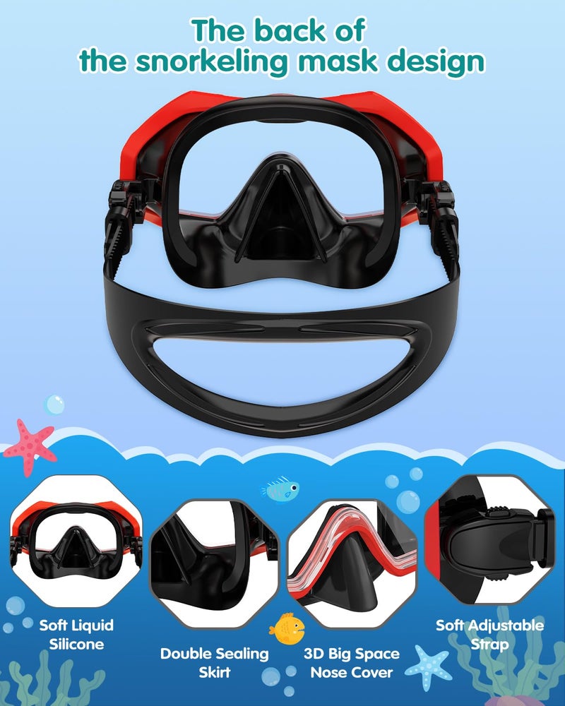 W WSTOO WSTOO Kids Swim Goggles with Nose Cover to Prevent Water Inhaling, Anti-Fog Leak-Proof Swimming Mask for Boys Girls Age 5-12 - Image 4
