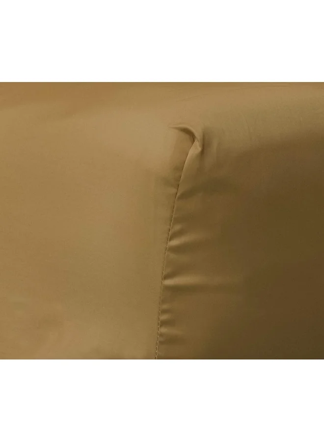 Hotel Linen Klub Hotel Linen Klub Queen Fitted Sheet - 1 Piece, 100% Cotton, 250 Thread Count for Ultimate Softness and Comfort, Cool and Breathable Fabric, Size: 180 x 200 cm, Deep Pocket with Elastic Edges, Bronze