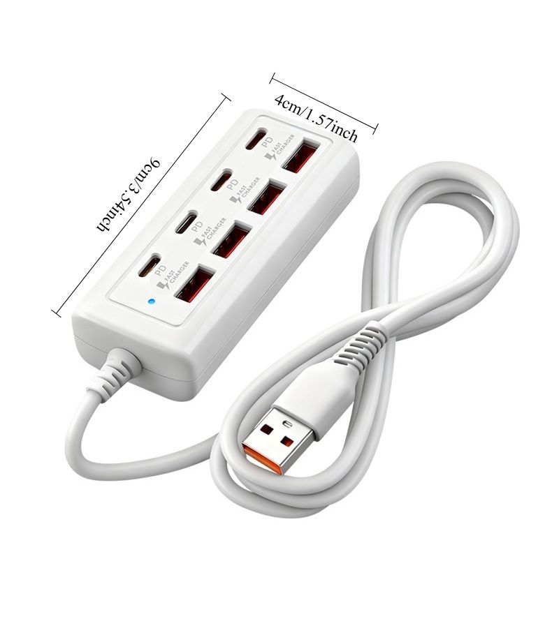 2Pcs 8 Port USB Fast Charging Station 4 Type C PD 4 USB A 25W Max - Image 4