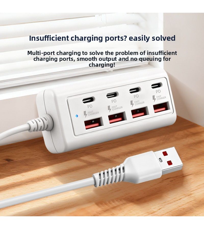 2Pcs 8 Port USB Fast Charging Station 4 Type C PD 4 USB A 25W Max - Image 5