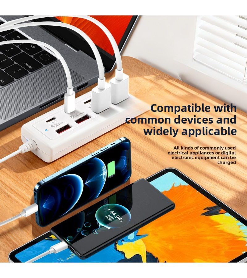 2Pcs 8 Port USB Fast Charging Station 4 Type C PD 4 USB A 25W Max - Image 2