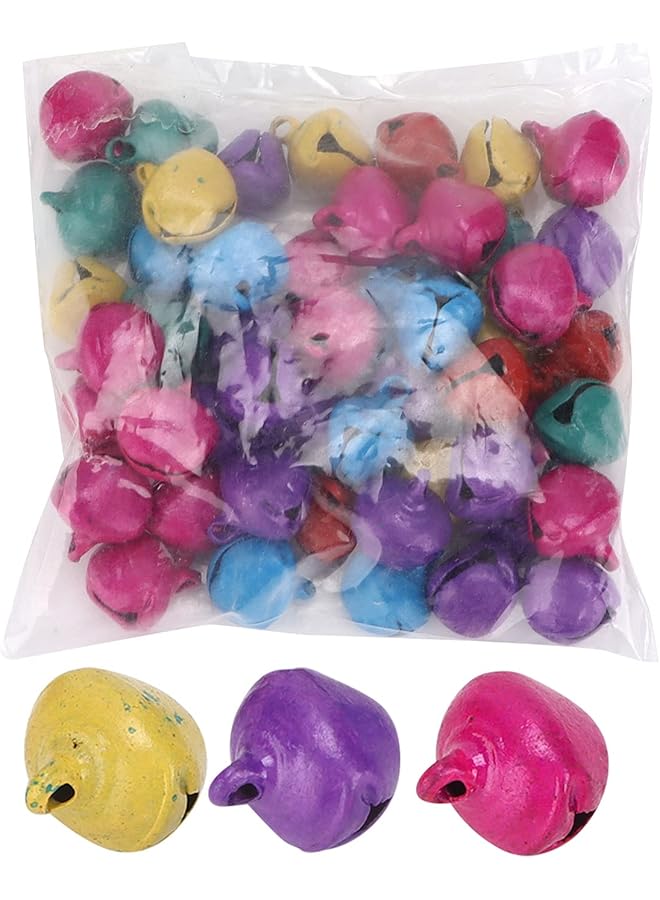 The Bros Small Bells, Jingle Bells Cute Round Appearance Widely Used Sturdy Colorful Beautiful for Wall Hangings for Festival Decorations for DIY Handicraft(color) - Image 1